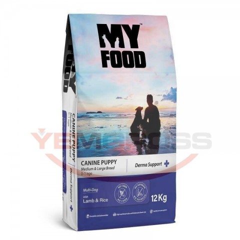 My Food Kuzulu&Pirinçli Yavru Orta/Büyük Irk Köpek Maması Derma Support 12 Kg