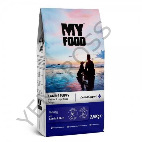 My Food Kuzulu&Pirinçli Yavru Orta/Büyük Irk Köpek Maması Derma Support 2,5 Kg