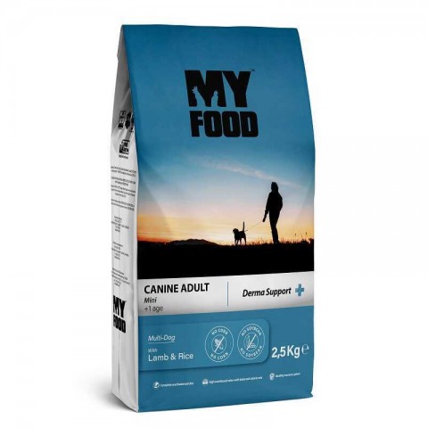 My Food Kuzulu&Pirinçli Yetişkin Küçük Irk Köpek Maması Derma Support 2,5 Kg