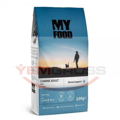 My Food Kuzulu&Pirinçli Yetişkin Küçük Irk Köpek Maması Derma Support 2,5 Kg