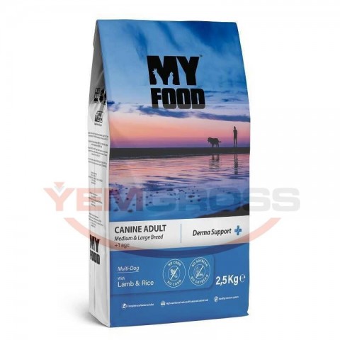 My Food Kuzulu&Pirinçli Yetişkin Orta/Büyük Irk Köpek Maması Derma Support 2,5 Kg