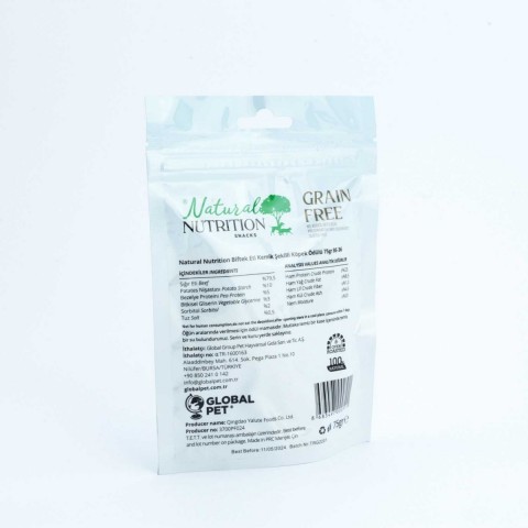 Natural Nutrition Snacks Biftek Eti Kemik Şekilli Köpek Ödülü 75 Gr