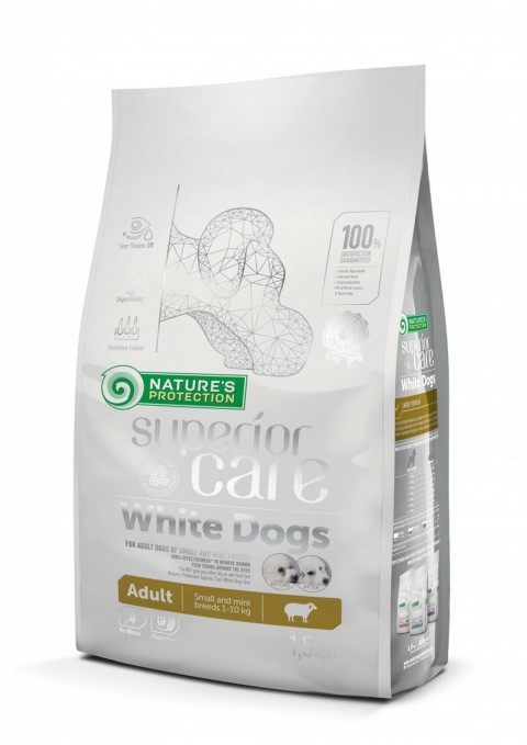 Natures Protection Superior Care White Dogs Glutensiz Kuzu Etli Yetişkin Köpek Maması 1,5kg