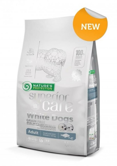 Natures Protection Superior Care White Dogs Tahılsız Alabalıklı Yetişkin Beyaz Köpek Maması 1.5 Kg