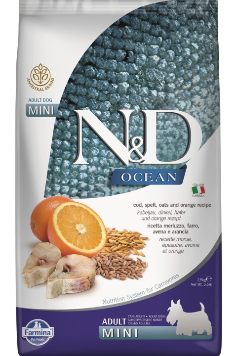Nd Ocean M.Balığı Adult Mini Düşük Tahıllı Köpek Maması - 7 Kg