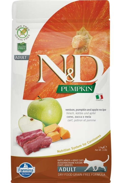 Nd Pumpkin Geyik & Elma Tahılsız Kedi Maması - 5 Kg