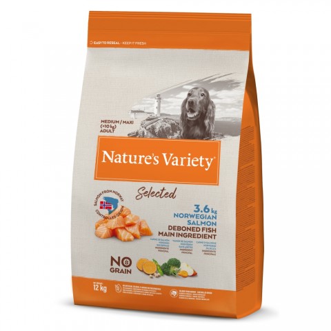 N.v. Dog Selected Med/max Adult Norw.salmon 12kg
