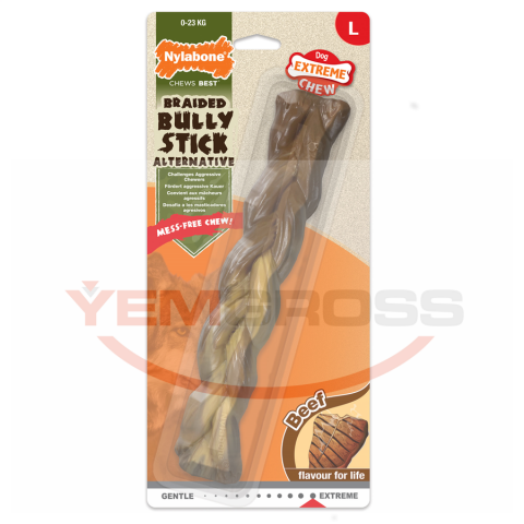 Nylabone Biftek Aromalı Köpek Çiğneme Çubuğu L