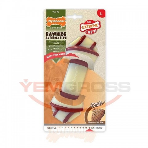 Nylabone Biftek Aromalı Köpek Çiğneme Kemiği L