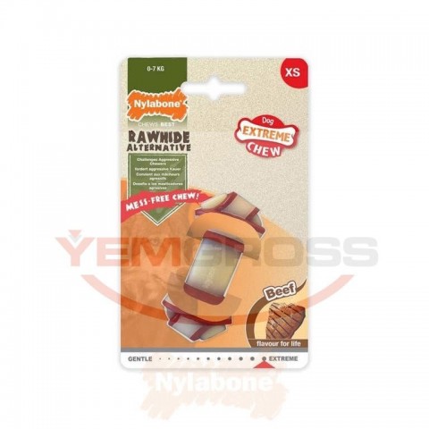 Nylabone Biftek Aromalı Köpek Çiğneme Kemiği XS