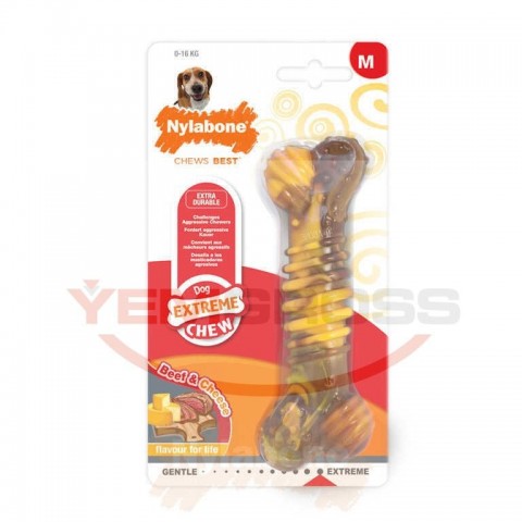 Nylabone Biftek ve Peynir Aromalı Köpek Çiğneme Çubuğu  M