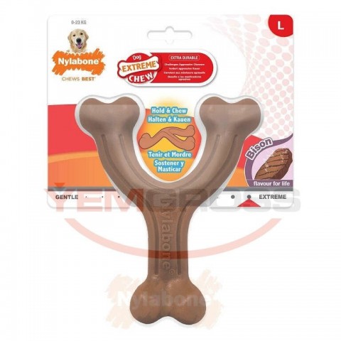 Nylabone Bizon Aromalı Köpek Çiğneme Kemiği L