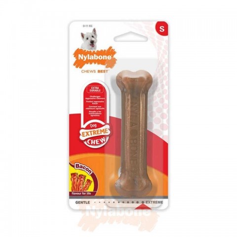 Nylabone Domuz Pastırması Aromalı Köpek Çiğneme Kemiği  S