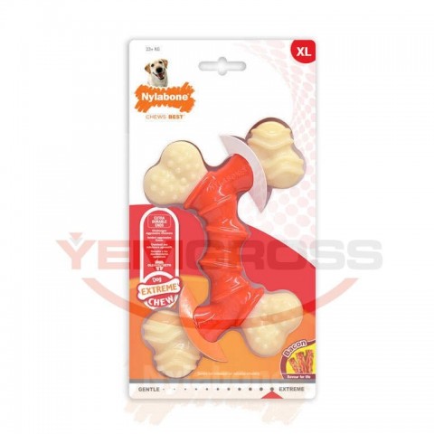Nylabone Domuz Pastırması Aromalı Köpek Çiğneme Kemiği  XL