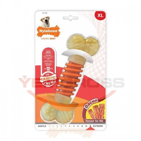 Nylabone Domuz Pastırması Aromalı Köpek Çiğneme Kemiği XL