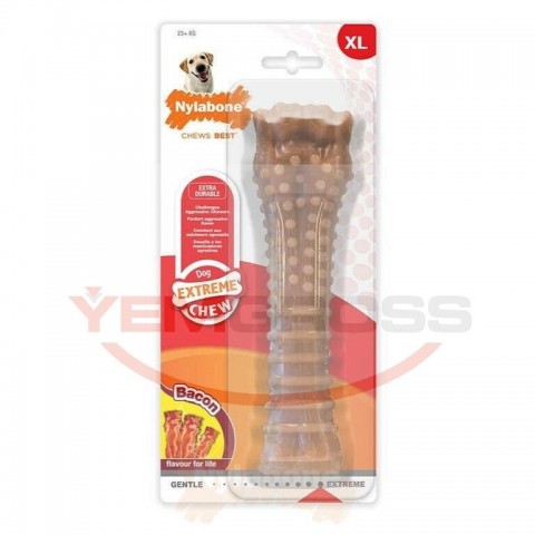 Nylabone Domuz Pastırması Aromalı Köpek Çiğneme Kemiği XL