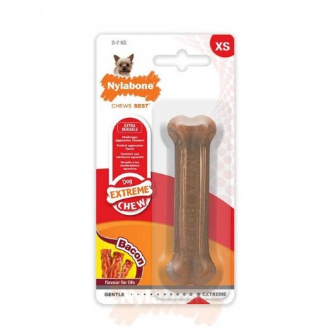 Nylabone Domuz Pastırması Aromalı Köpek Çiğneme Kemiği  XS