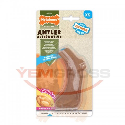 Nylabone Tavuk Aromalı Yavru Köpek Çiğneme Çubuğu XS