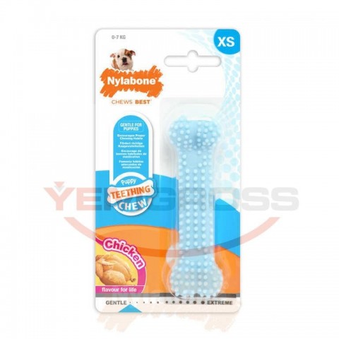 Nylabone Tavuk Aromalı Yavru Köpek Çiğneme Çubuğu  XS