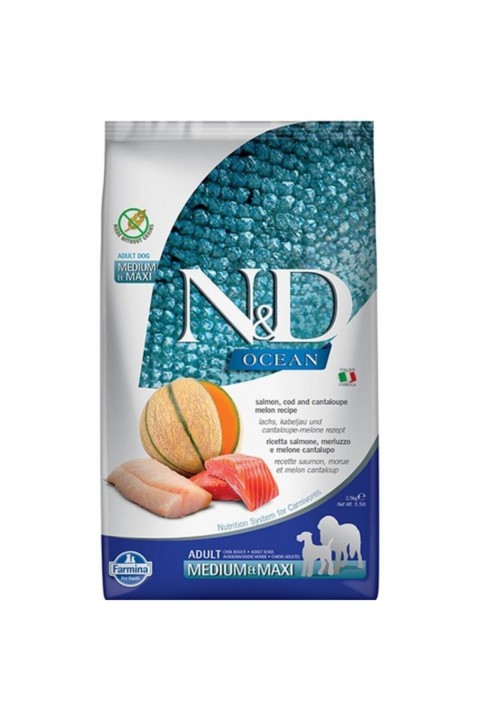 Nd Ocean Somon, Morina Adult Med&Maxi Tahılsız Köpek Maması - 2.5 Kg