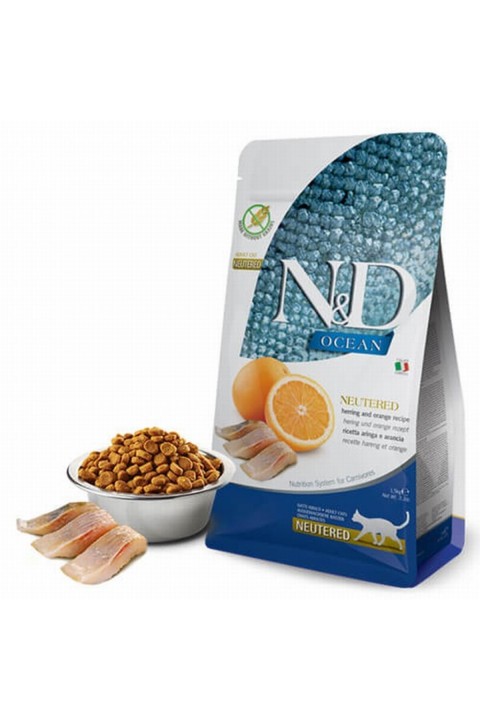 Nd Ocean Ringa & Portakal Neutered Tahılsız Kedi Maması 1.5 Kg