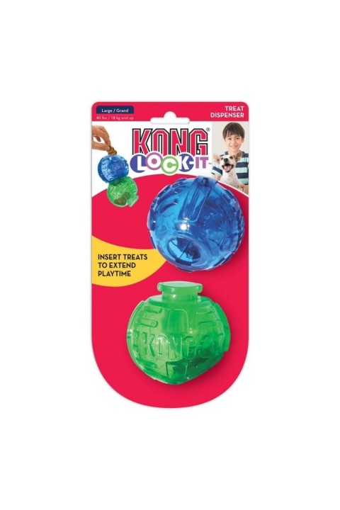 Kong Ödüllü Köpek Oyuncağı Çift Top Lock-It 14cm