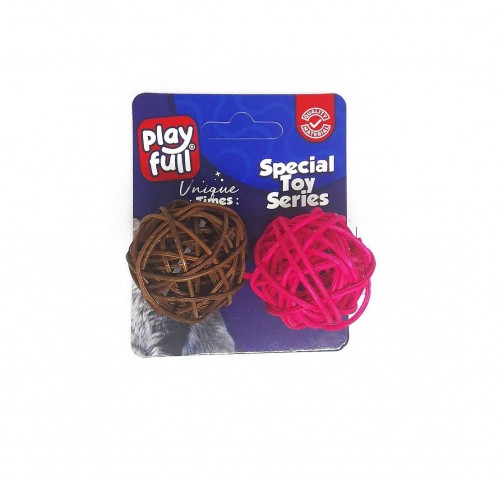 PF-4064 Playfull Top Şeklinde Kedi Oyuncağı 4 Cm 2'Li