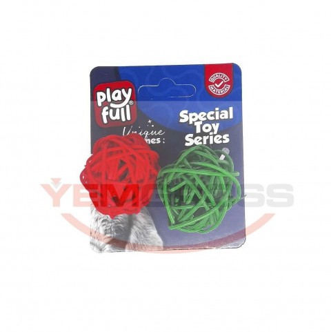 PF-4064 Playfull Top Şeklinde Kedi Oyuncağı 4 Cm 2'Li