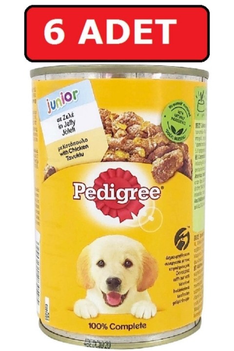 Pedigre Junior Yavru Köpek Konserve 6 Adet X 400 gr Tavuklu Yaş Mama (SET ÜRÜN)