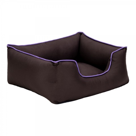 Pet Comfort Alpha  Kedi ve Köpek Yatağı Kahverengi w Mor Biye S 60x50cm