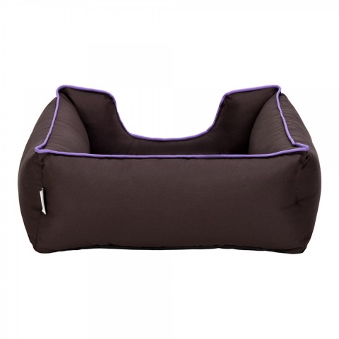 Pet Comfort Alpha  Kedi ve Köpek Yatağı Kahverengi w Mor Biye S 60x50cm