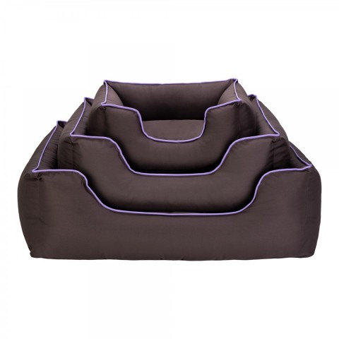 Pet Comfort Alpha  Kedi ve Köpek Yatağı Kahverengi w Mor Biye S 60x50cm