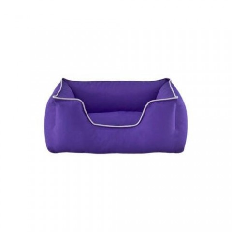 Pet Comfort Alpha  Kedi ve Köpek Yatağı Mor w Beyaz Biye S 60x50cm