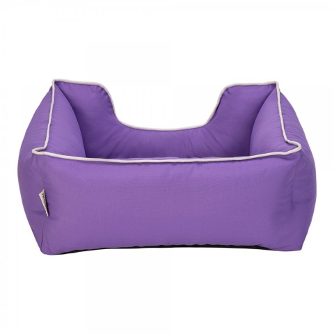 Pet Comfort Alpha  Kedi ve Köpek Yatağı Mor w Beyaz Biye S 60x50cm