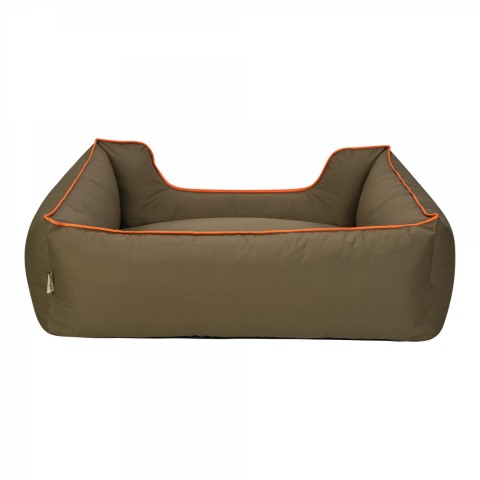 Pet Comfort Alpha  Köpek Yatağı Haki w Turuncu Biye L 105x85cm