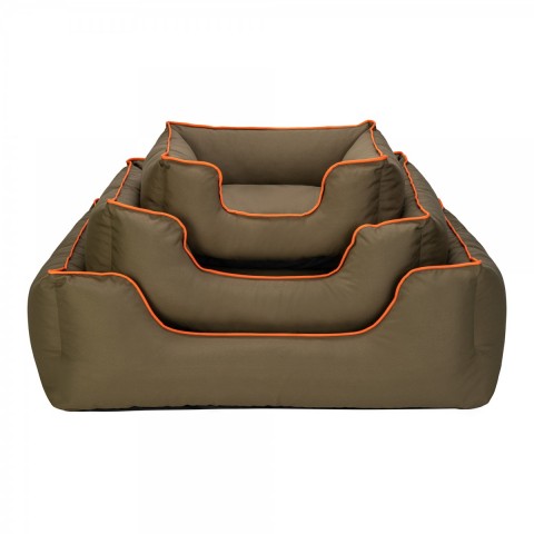 Pet Comfort Alpha  Köpek Yatağı Haki w Turuncu Biye L 105x85cm