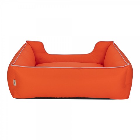 Pet Comfort Alpha  Köpek Yatağı Turuncu w Beyaz Biye L 105x85cm