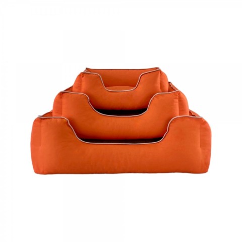 Pet Comfort Alpha  Köpek Yatağı Turuncu w Beyaz Biye M 80x65cm