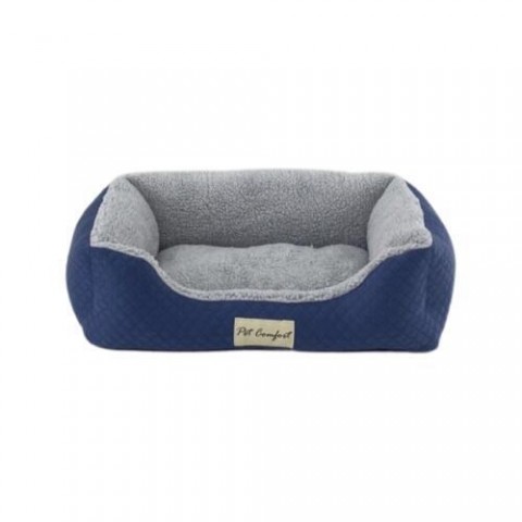 Pet Comfort Bravo Duo  Kedi ve Köpek Yatağı Mavi/Gri Peluş S 55x45cm