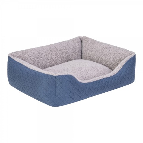Pet Comfort Bravo Duo  Kedi ve Köpek Yatağı Mavi/Gri Peluş S 55x45cm