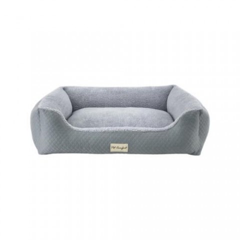Pet Comfort Bravo Duo  Köpek Yatağı Gri/Gri Peluş L 90x70cm