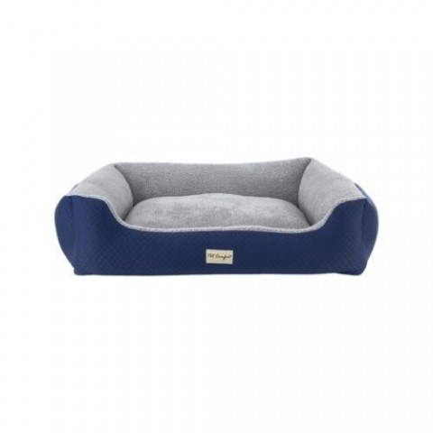 Pet Comfort Bravo Duo  Köpek Yatağı Mavi/Gri Peluş XL 105x80cm