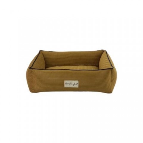Pet Comfort Golf  Kedi ve Köpek Yatağı Hardal w Parliament Mavi Biye XS 55x45cm