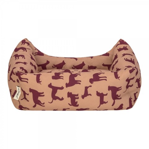 Pet Comfort Uniform Bej-Bordo Kedi ve Köpek Yatağı S 50x40cm