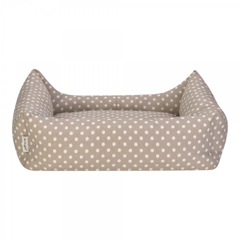 Pet Comfort Uniform Bej Puantiyeli Köpek Yatağı M 70x60cm