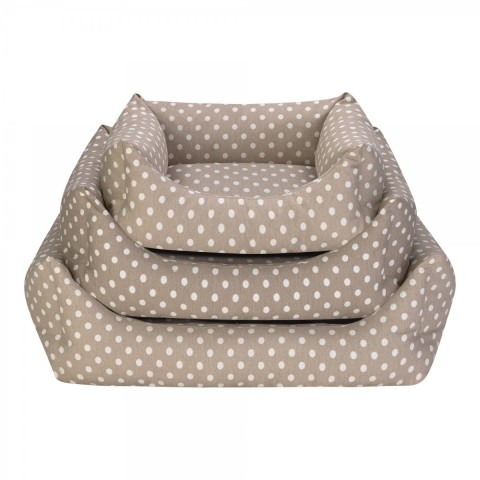 Pet Comfort Uniform Bej Puantiyeli Köpek Yatağı M 70x60cm