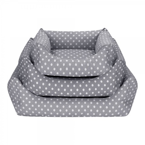Pet Comfort Uniform Gri Puantiyeli Köpek Yatağı M 70x60cm