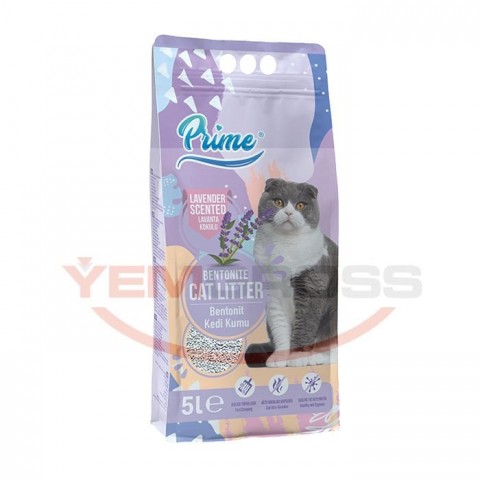 Prime İnce 5 Lt Lavanta Kokulu Bentonit Kedi Kumu