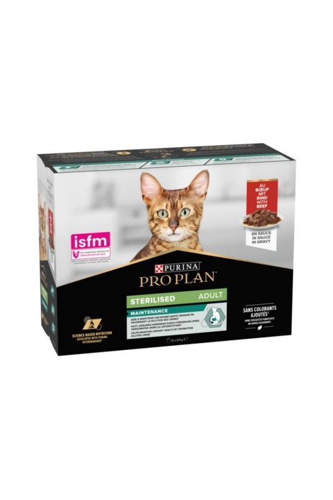 Pro Plan Pouch Sos İçinde Sığır Etli Kısırlaştırılmış Kedi Konservesi 85gr (10'lu)