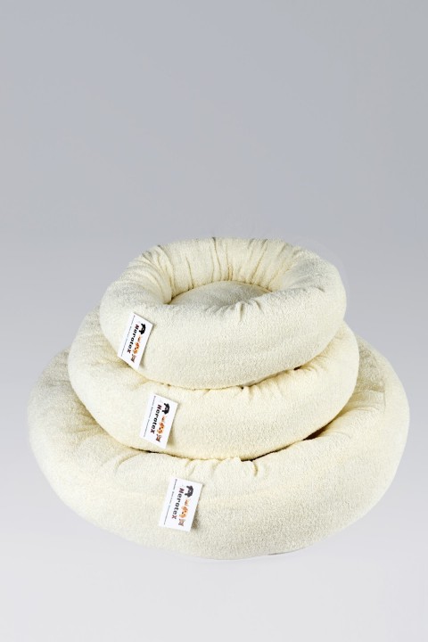 Pufy Kedi Köpek Simit Yatağı Beyaz 80x80 Cm